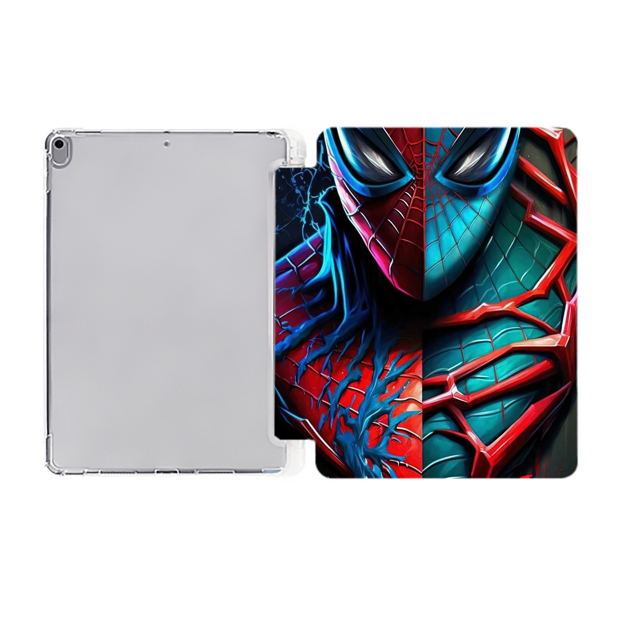 （画像用） Spider Man スパイダーマン IPad ケース ペン収納付き 三つ折りスタンド PUレザー×シリコン 対応機種9.5/10.5/10.9インチ